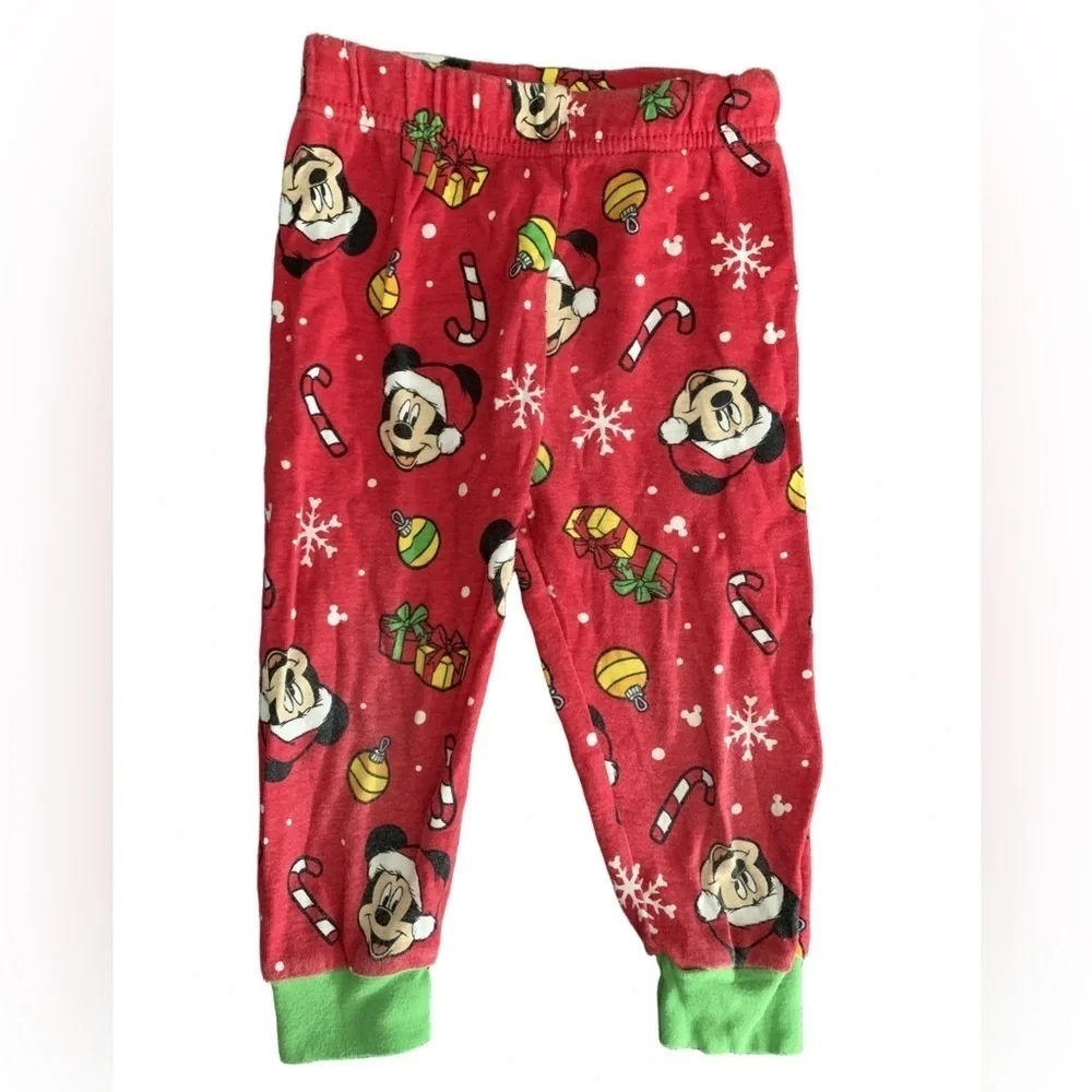 Disney Mickey Mouse Red Festive Christmas Pajama Pant Set